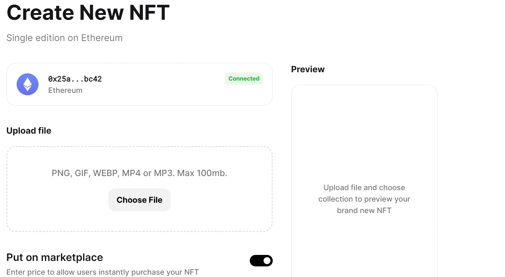 Create new nft